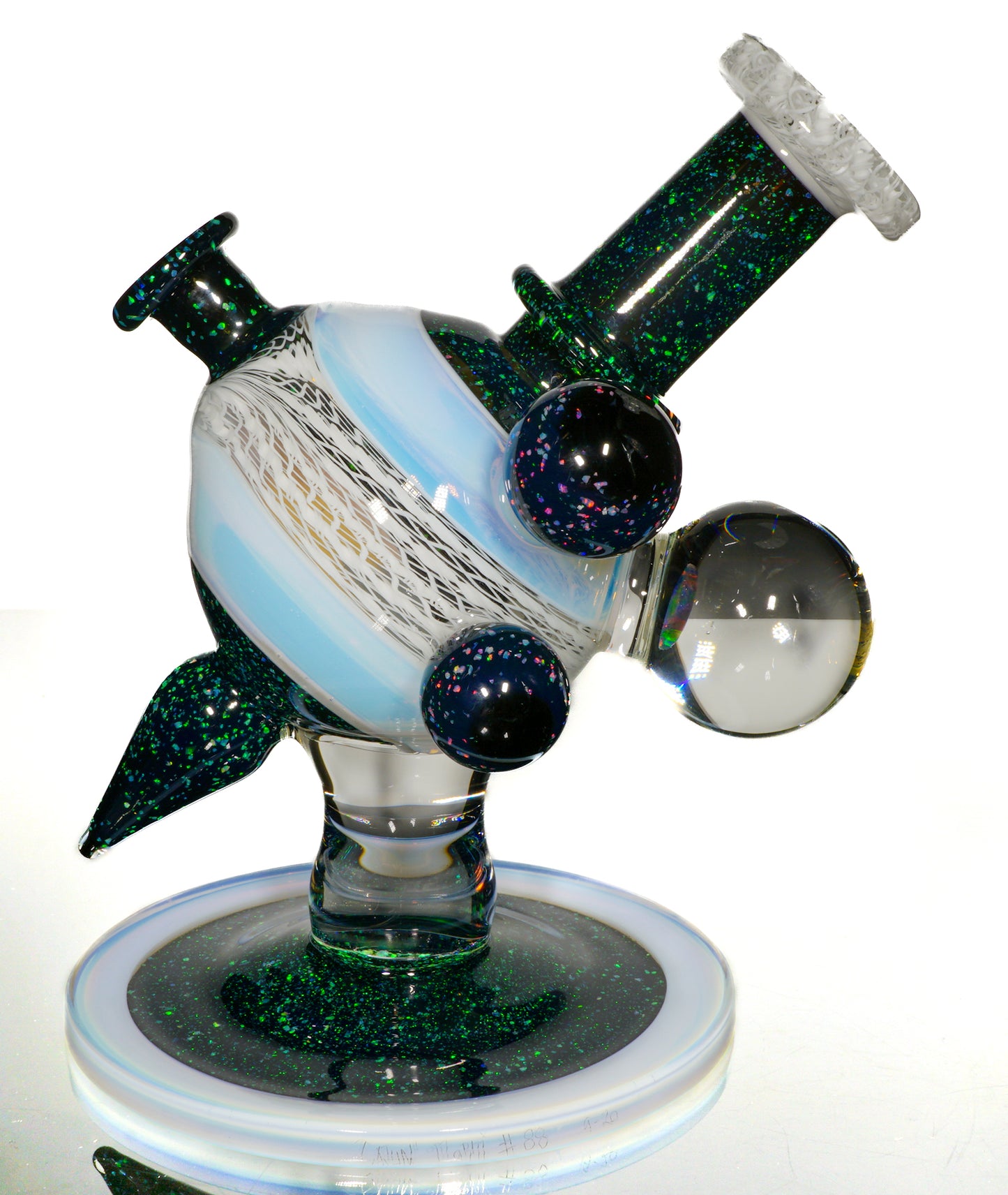 Secret White Zanfirico UV Crushed Opal Heliosphere + Bubble Cap