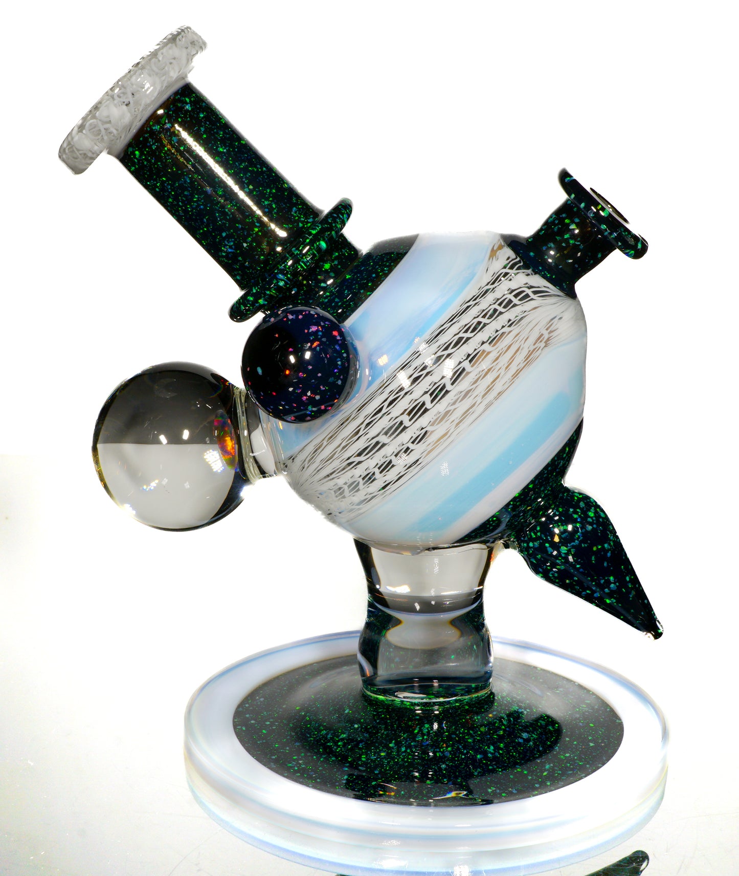 Secret White Zanfirico UV Crushed Opal Heliosphere + Bubble Cap