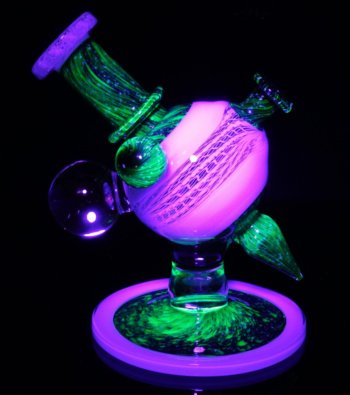 Secret White Zanfirico UV Crushed Opal Heliosphere + Bubble Cap