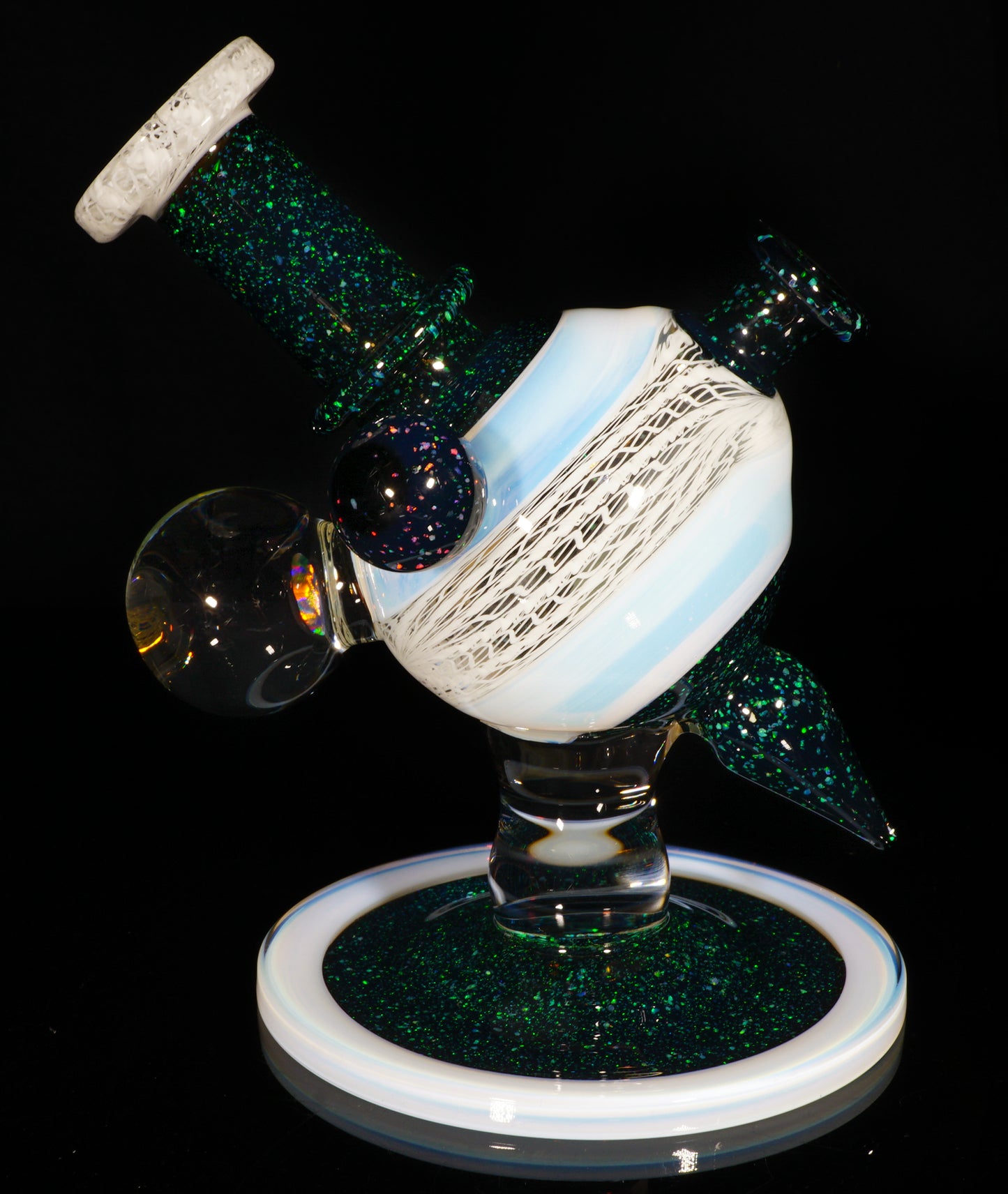 Secret White Zanfirico UV Crushed Opal Heliosphere + Bubble Cap