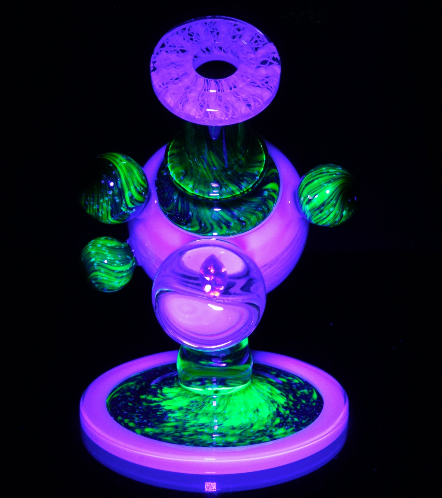 Secret White Zanfirico UV Crushed Opal Heliosphere + Bubble Cap