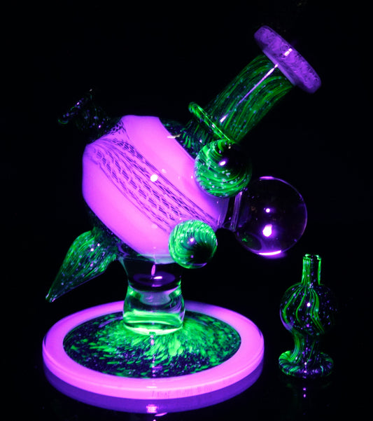 Secret White Zanfirico UV Crushed Opal Heliosphere + Bubble Cap