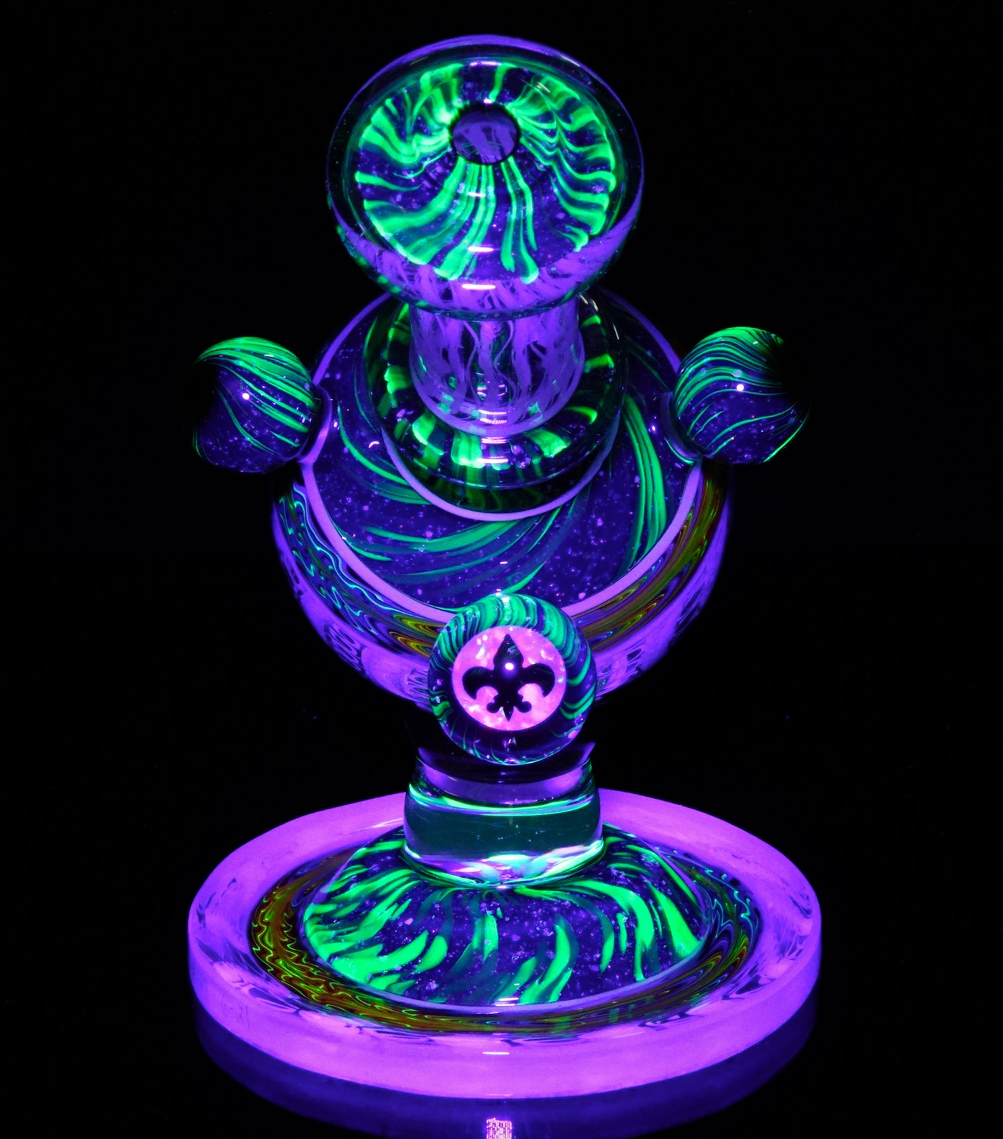 Rainbow Wigwag Zanfirico Stack UV Crushed Opal Heliosphere + Bubble Cap