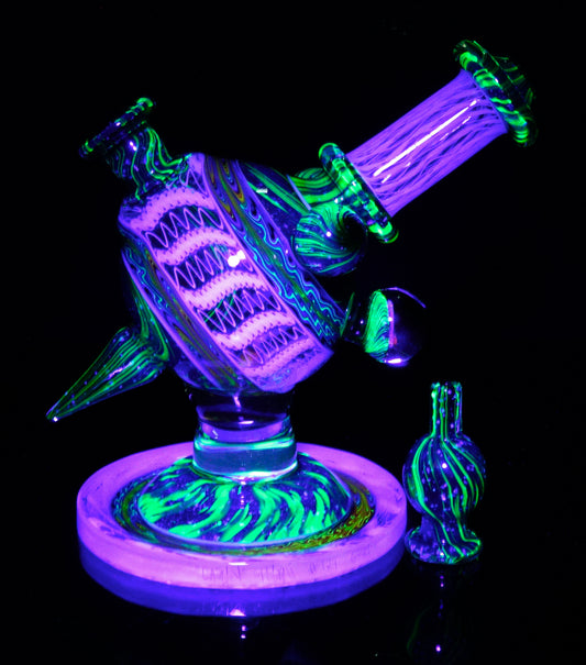 Rainbow Wigwag Zanfirico Stack UV Crushed Opal Heliosphere + Bubble Cap