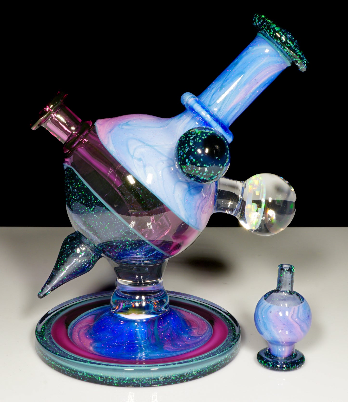 Crushed Opal UV Scribble Tech Heliosphere + Bubble Cap