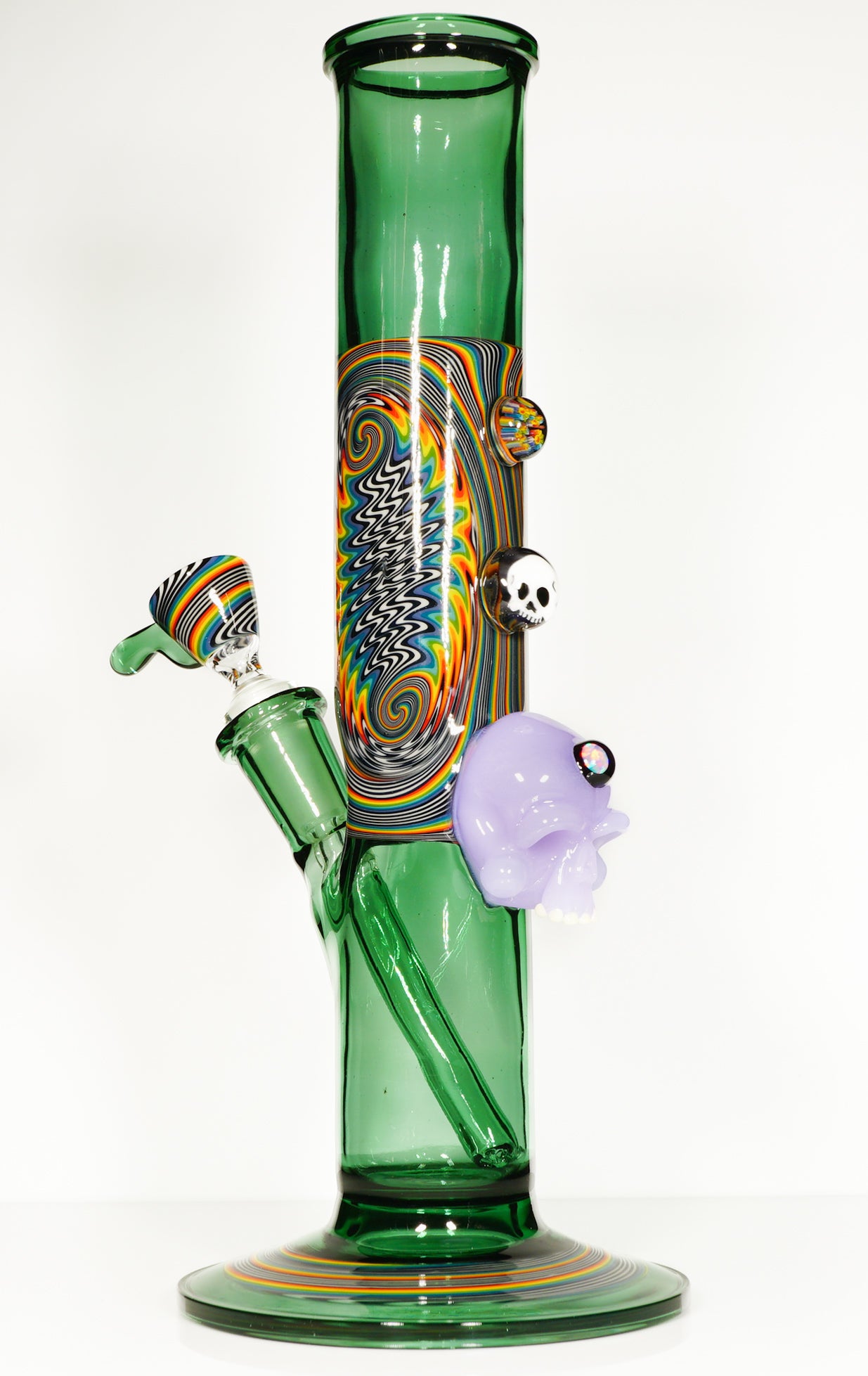 Atlantis and Rainbow Jailbird Linework Straight Tube with CFL Skull + Slide