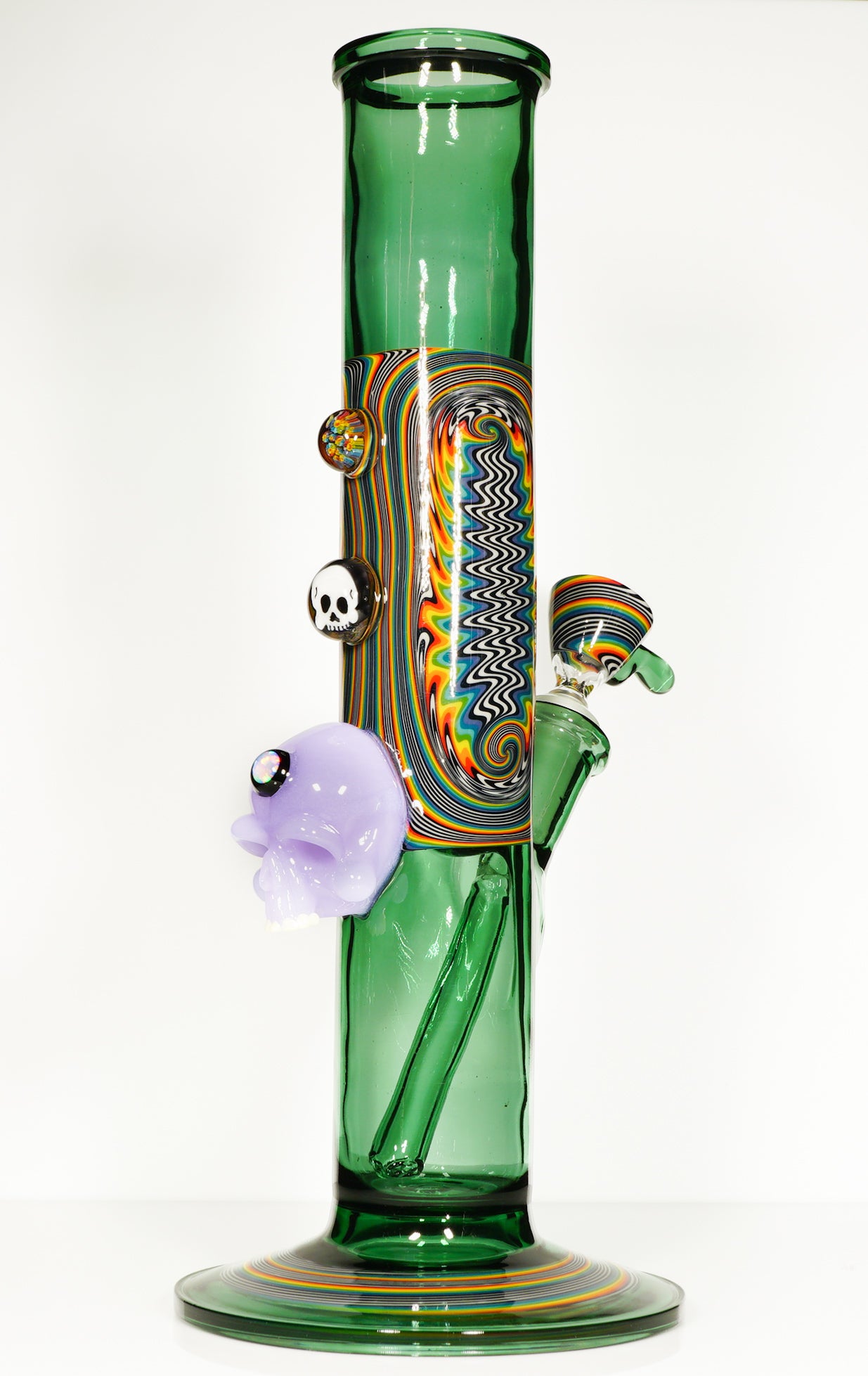 Atlantis and Rainbow Jailbird Linework Straight Tube with CFL Skull + Slide