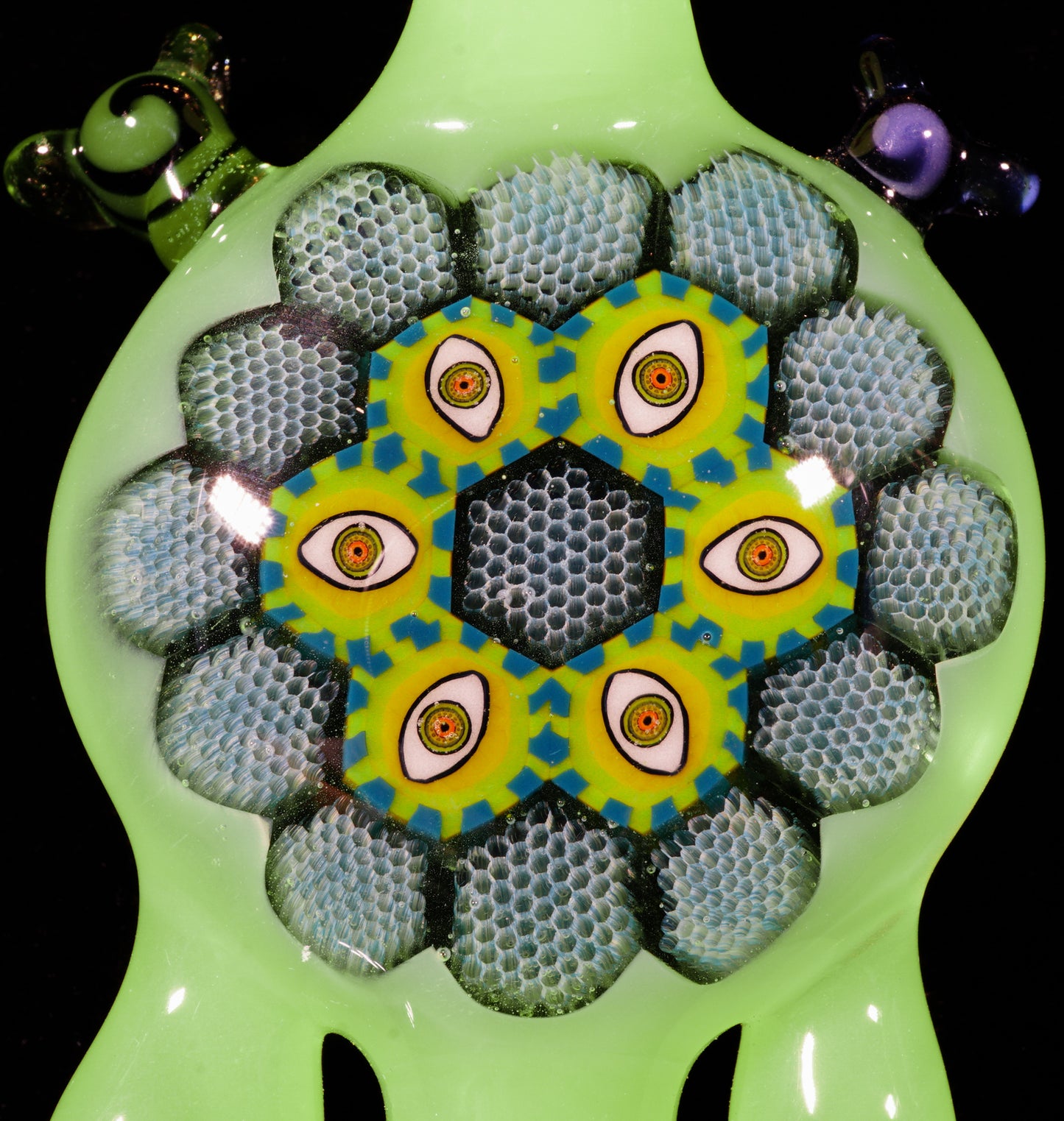 Eye Mandala Honeycomb Pendant