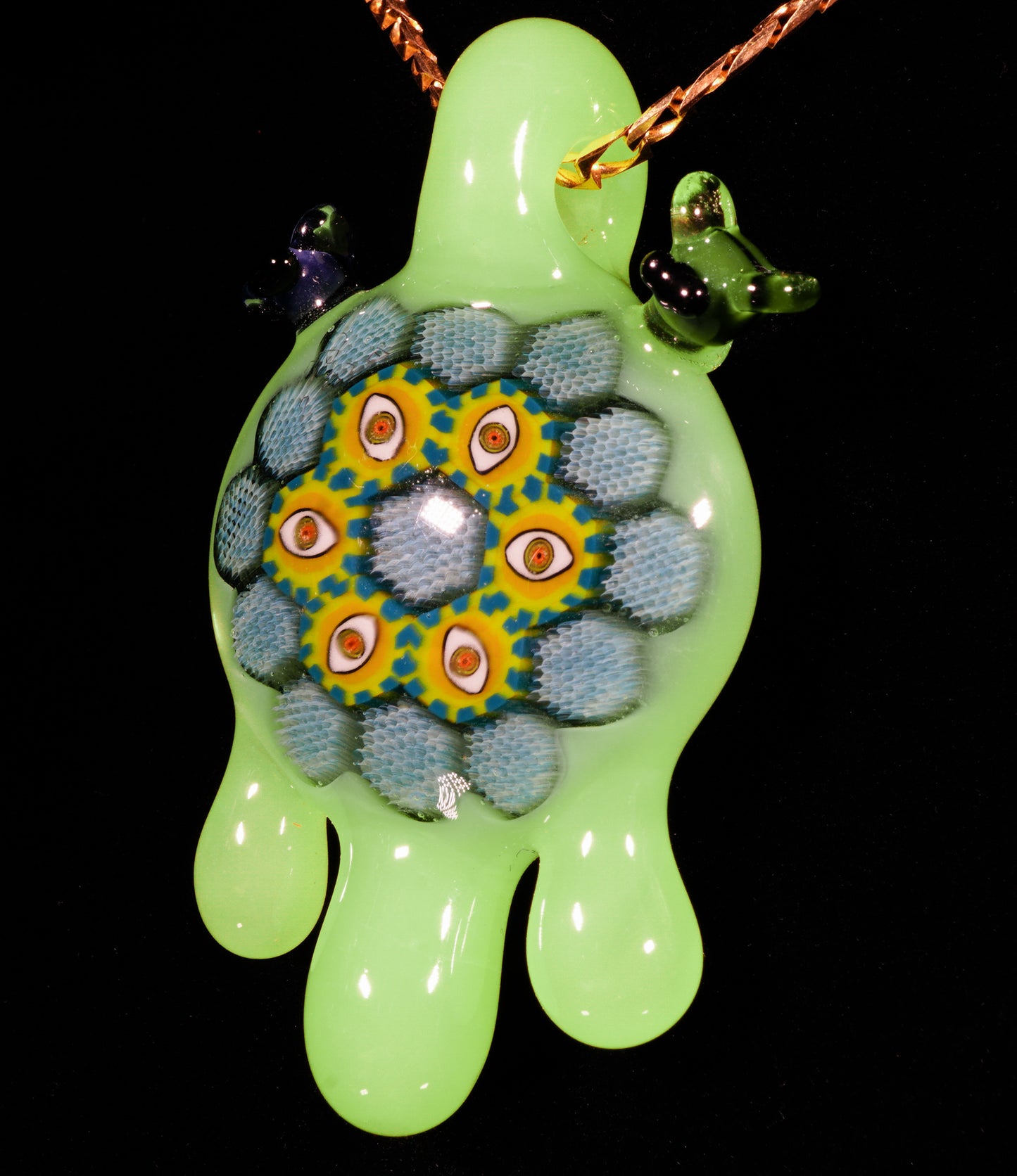 Eye Mandala Honeycomb Pendant