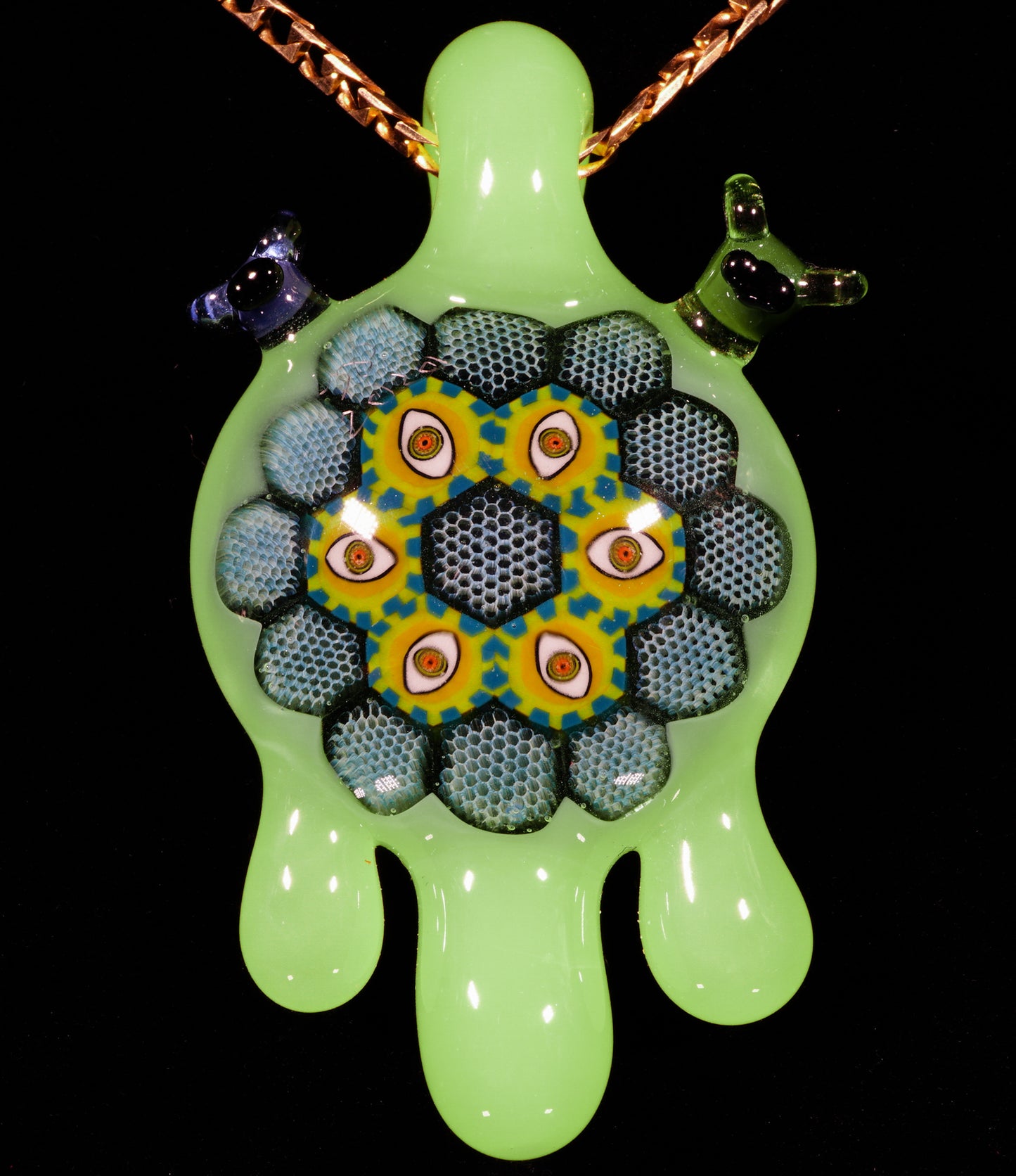 Eye Mandala Honeycomb Pendant