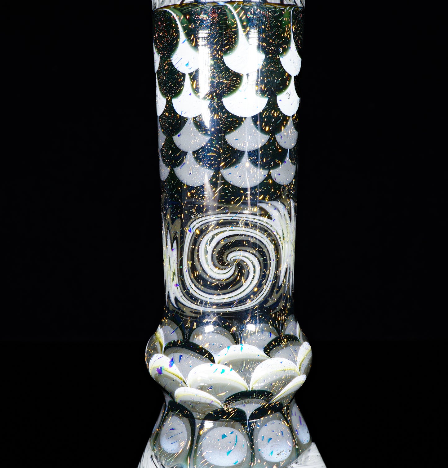 Black & White Latticino Gold Dichro UV Dotstack Cruizer