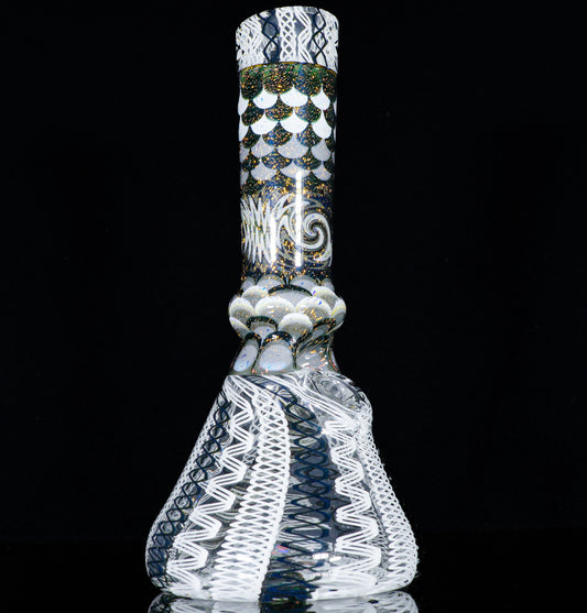 Black & White Latticino Gold Dichro UV Dotstack Cruizer