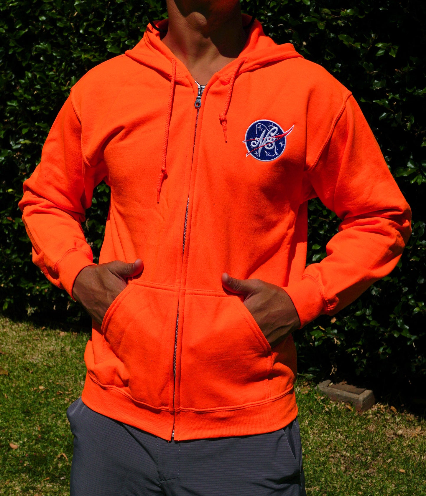 Embroidered N8 Zip-Up Hoodie