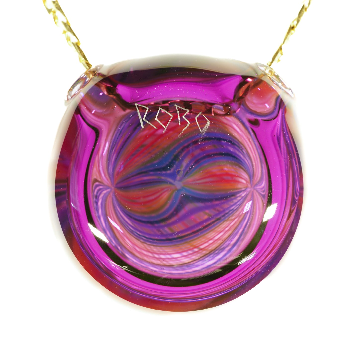 Gold Amethyst Rainbow Retti Opal Pendant no.5