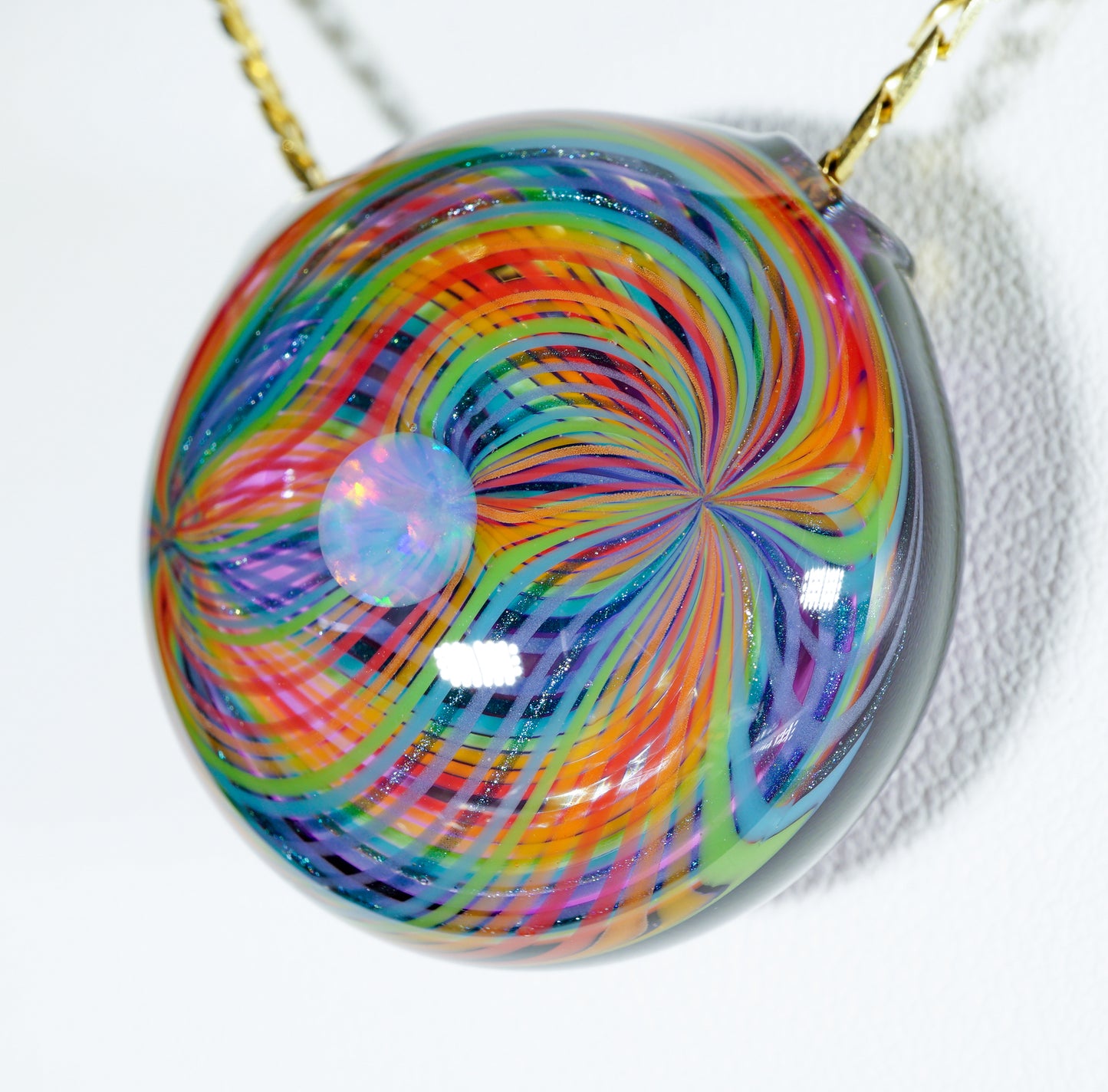 Gold Amethyst Rainbow Retti Opal Pendant no.5