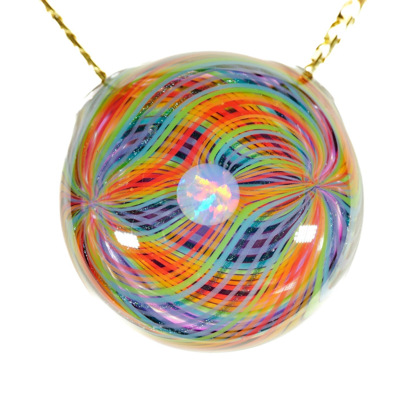 Gold Amethyst Rainbow Retti Opal Pendant no.5