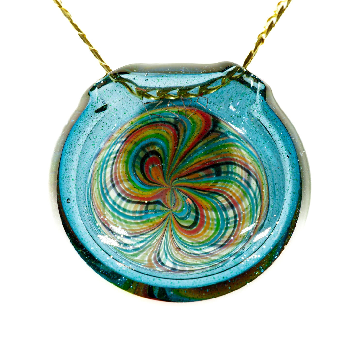 Blue Stardust Rainbow Retti Opal Pendant no.6