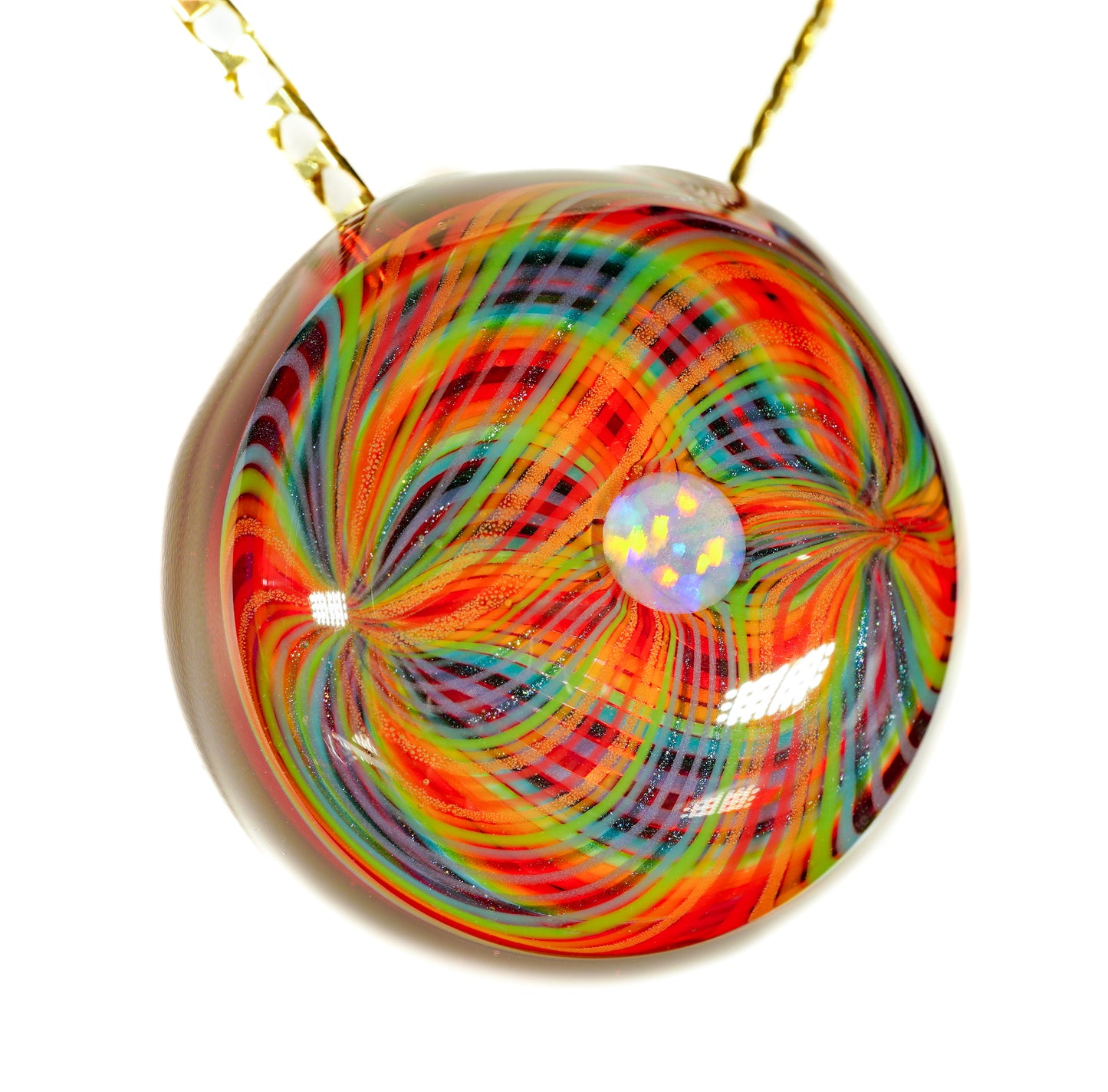Pomegranate Rainbow Retti Opal Pendant no.7