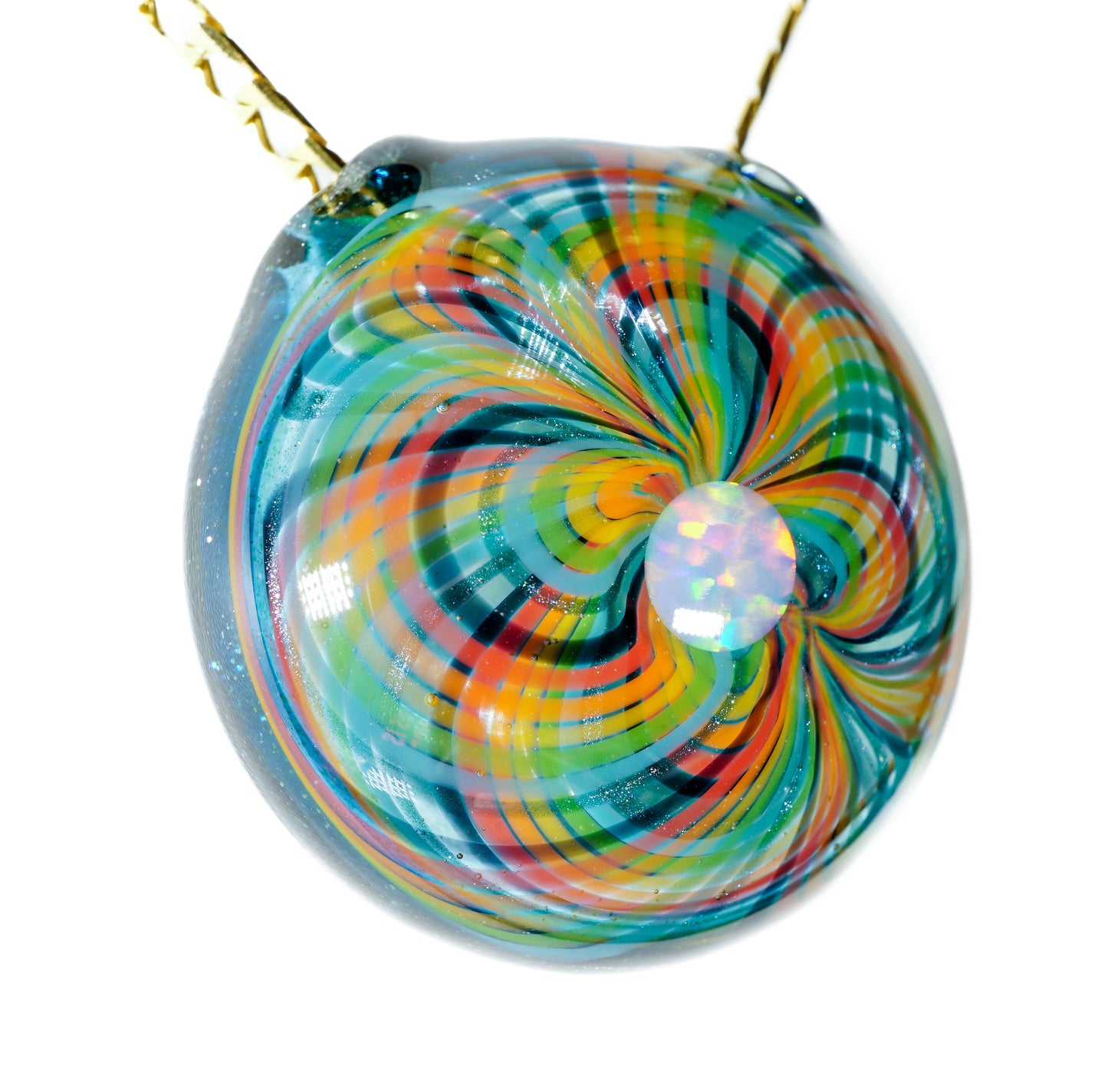 Blue Stardust Rainbow Retti Opal Pendant no.8