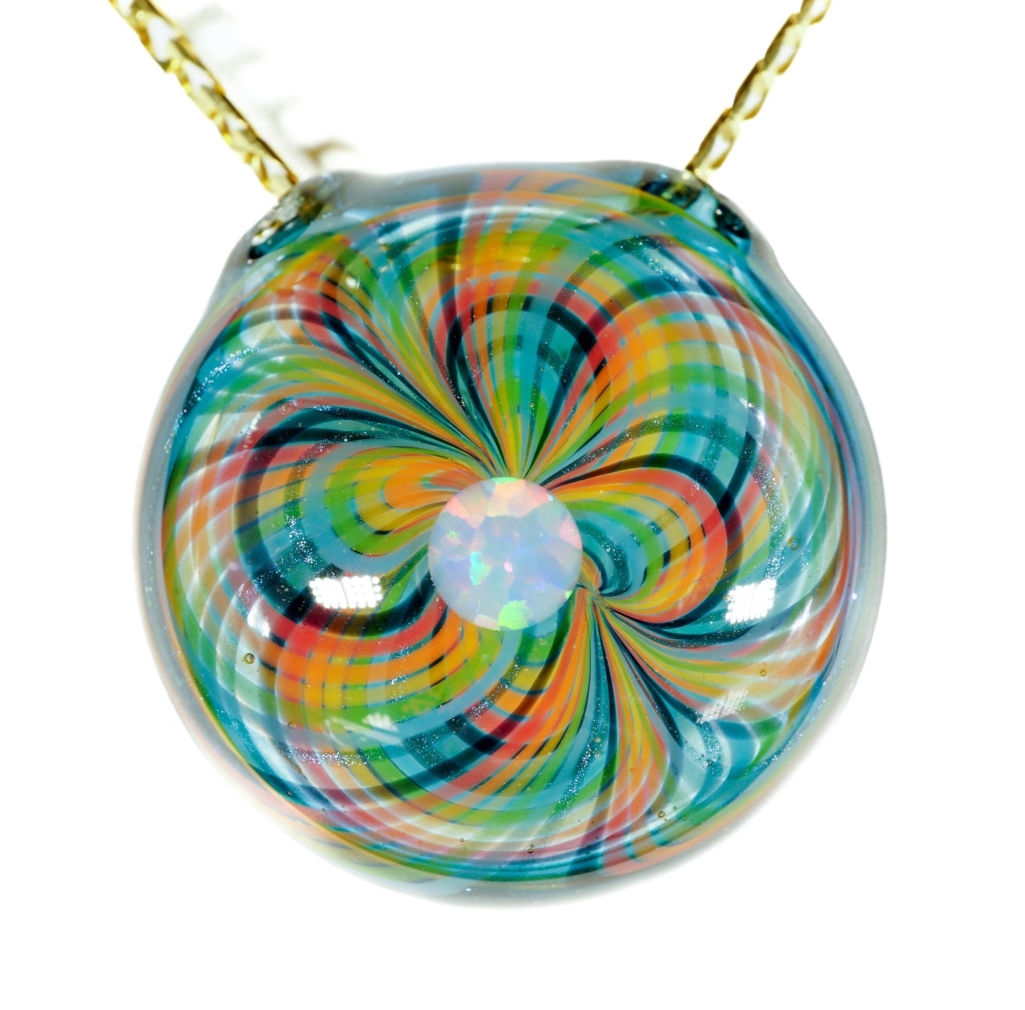 Blue Stardust Rainbow Retti Opal Pendant no.8