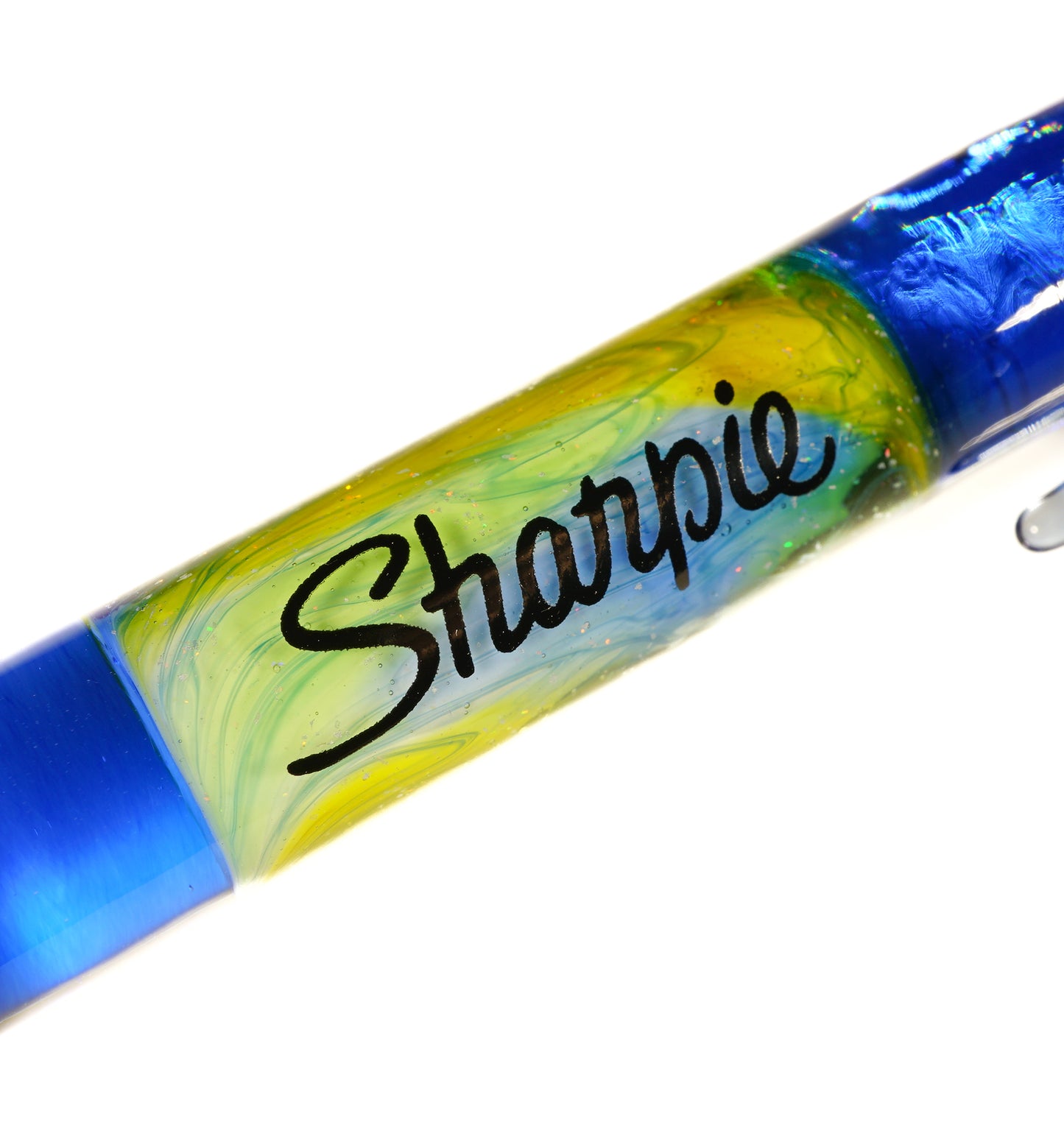 Blue Dream and Crushed Opal UV Scribble Chisel Tip Sharpie Dabber/Pendant
