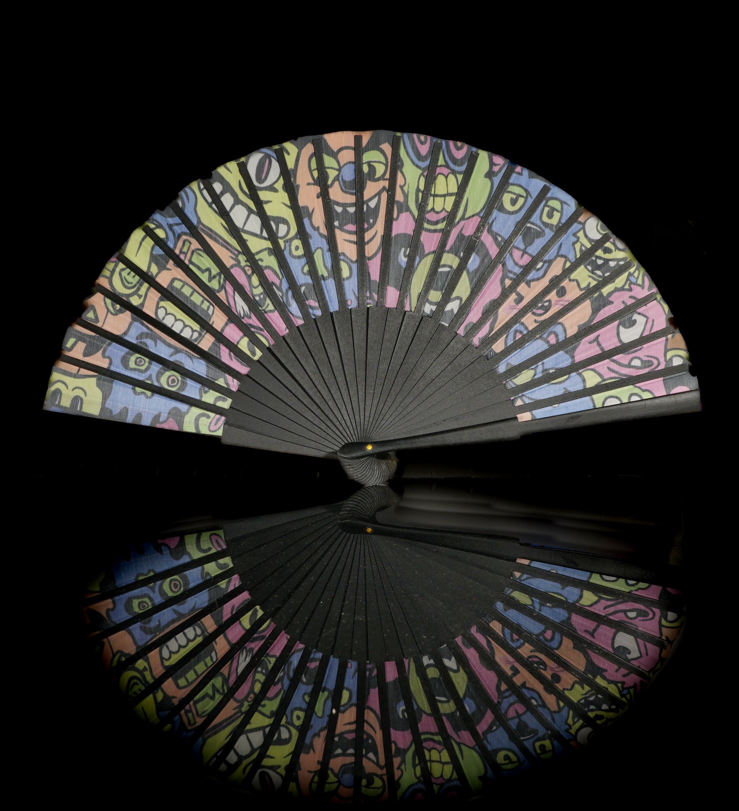 Black Monster Folding Fans + Art Print
