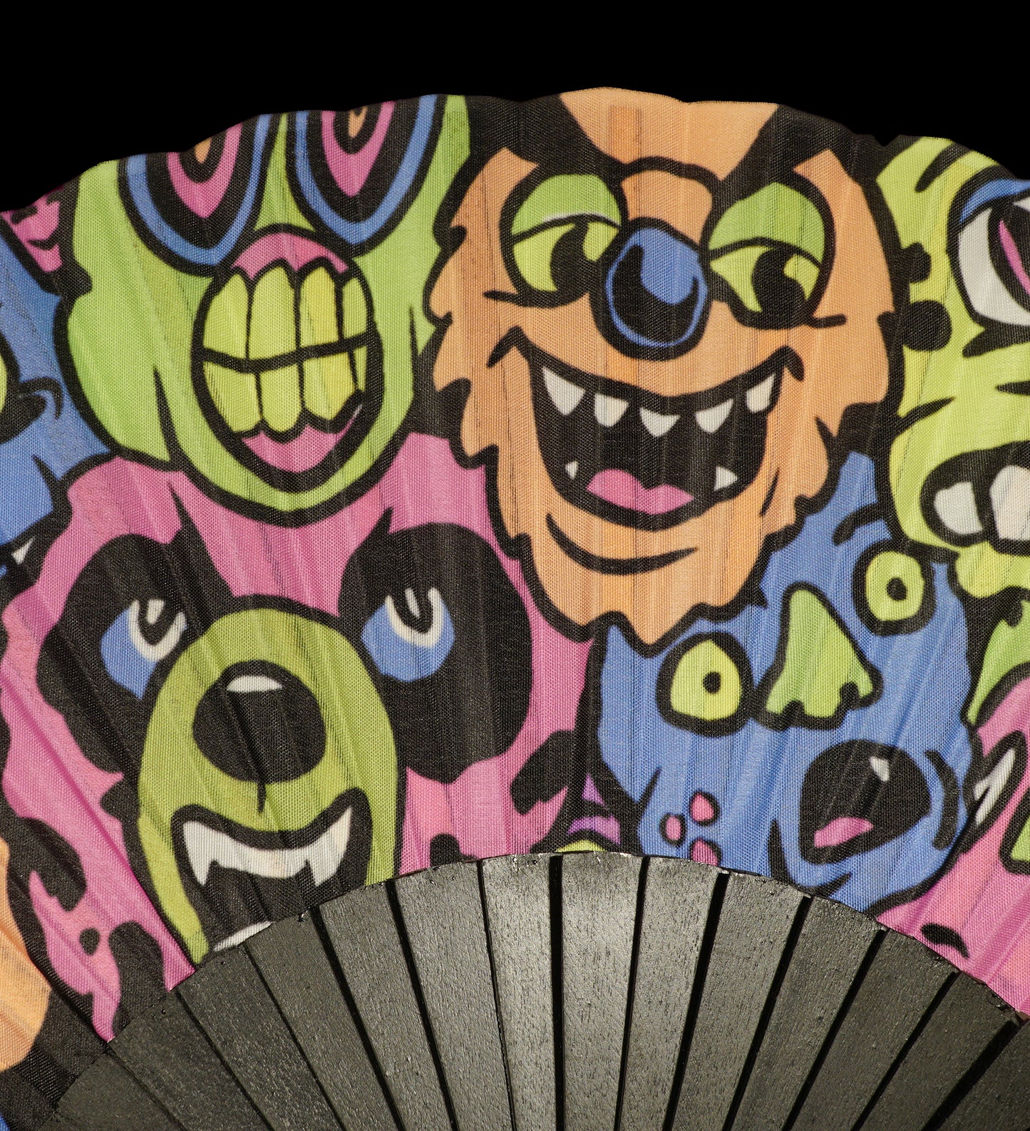 Black Monster Folding Fans + Art Print