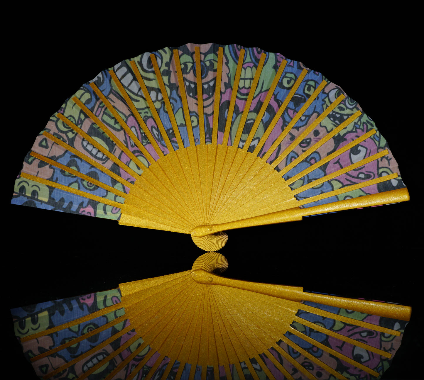 Gold Monster Folding Fans + Art Print