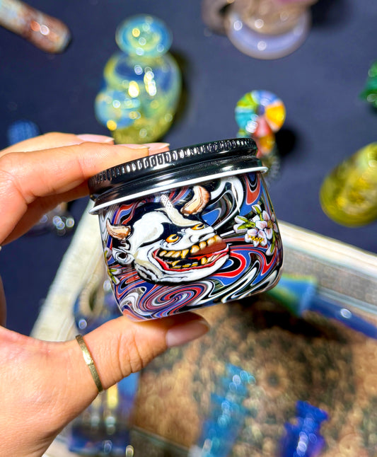 Oni and Butterfly UV Wigwag Large Jar