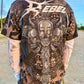 Skull REBEL Bleach Dye T-Shirt (Large)
