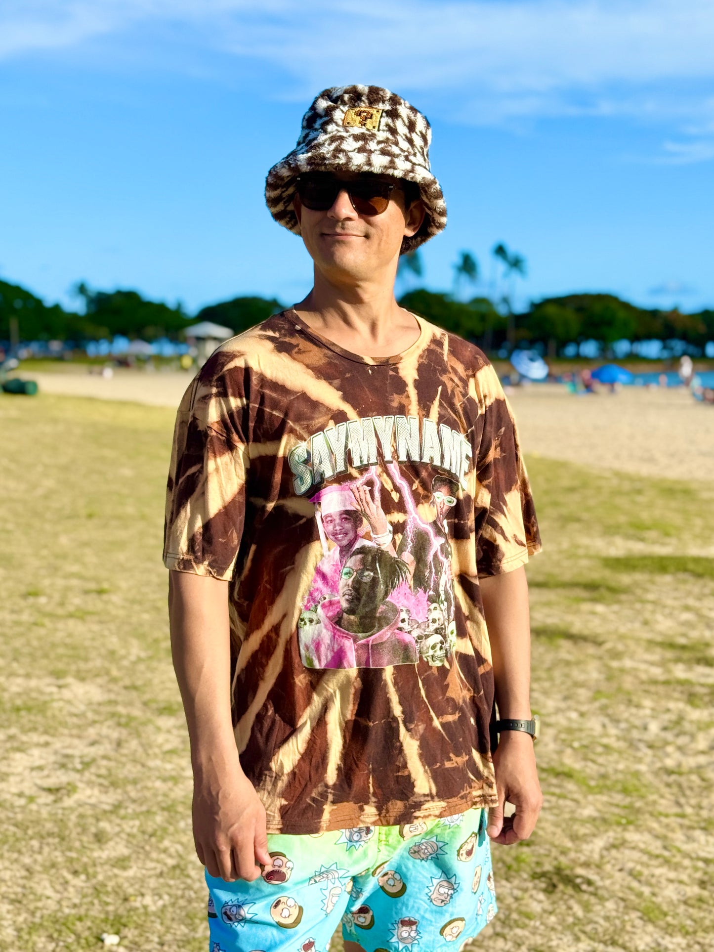 State Your Name DJ Bleach Dye T-shirt (2X-Large)
