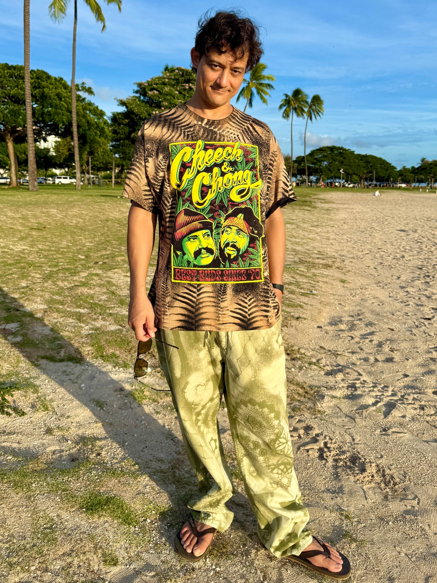 Official Cheech & Chong Bleach Dyed T-Shirt (XXL)