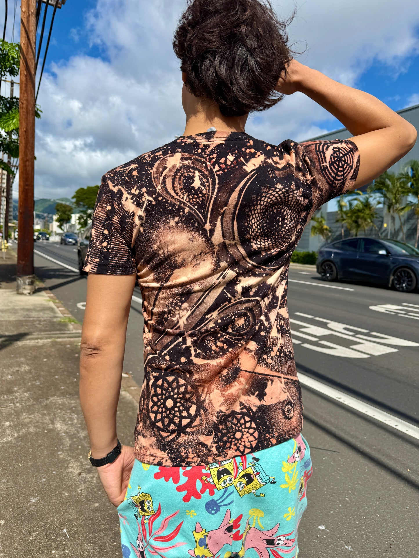 Sherbet Glass Bleach Dye T-Shirt (Small)