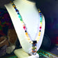 Rainbow Crystal and Glass Key Necklace