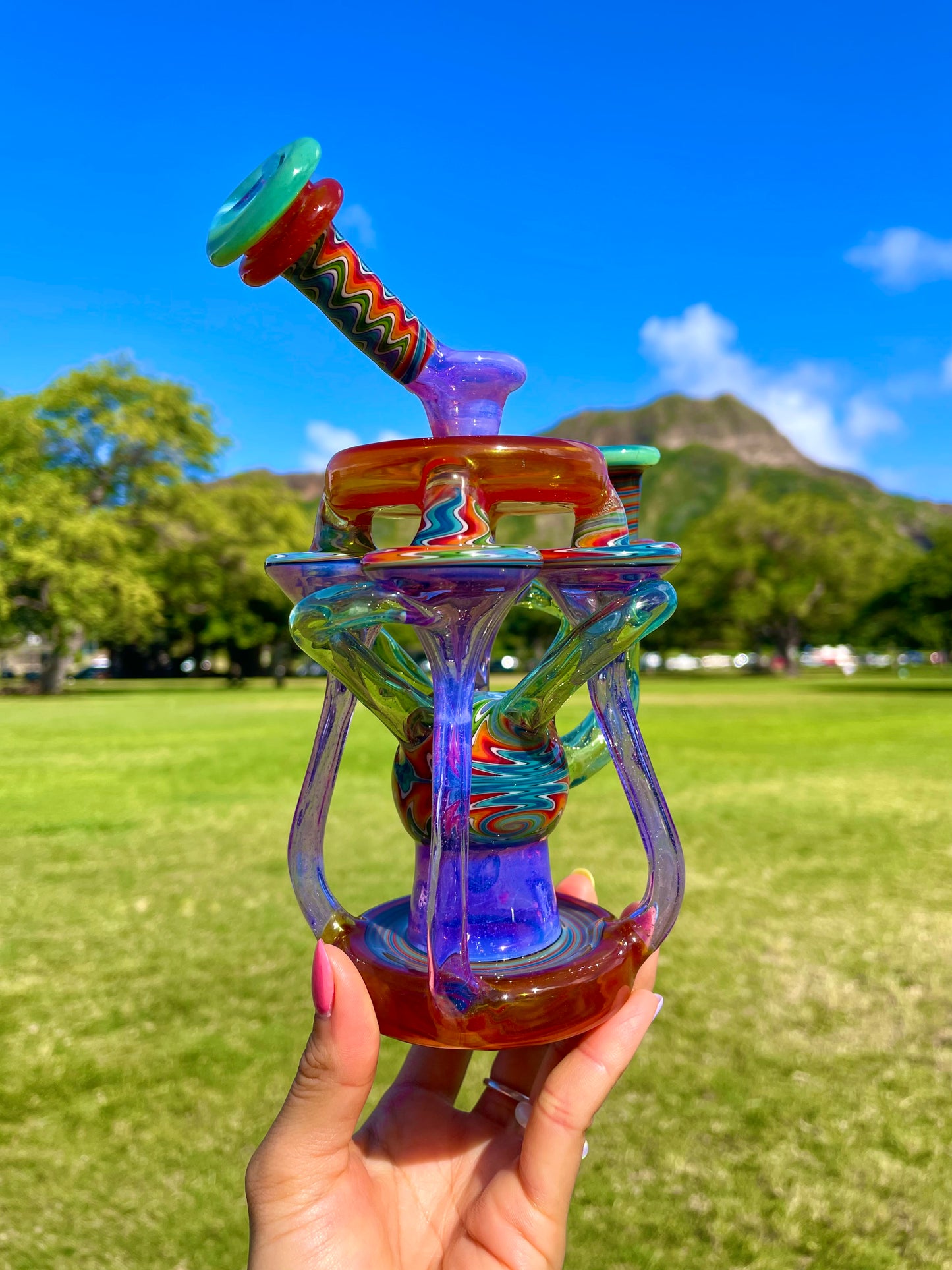 Rainbow Wigwag Quad Spinner