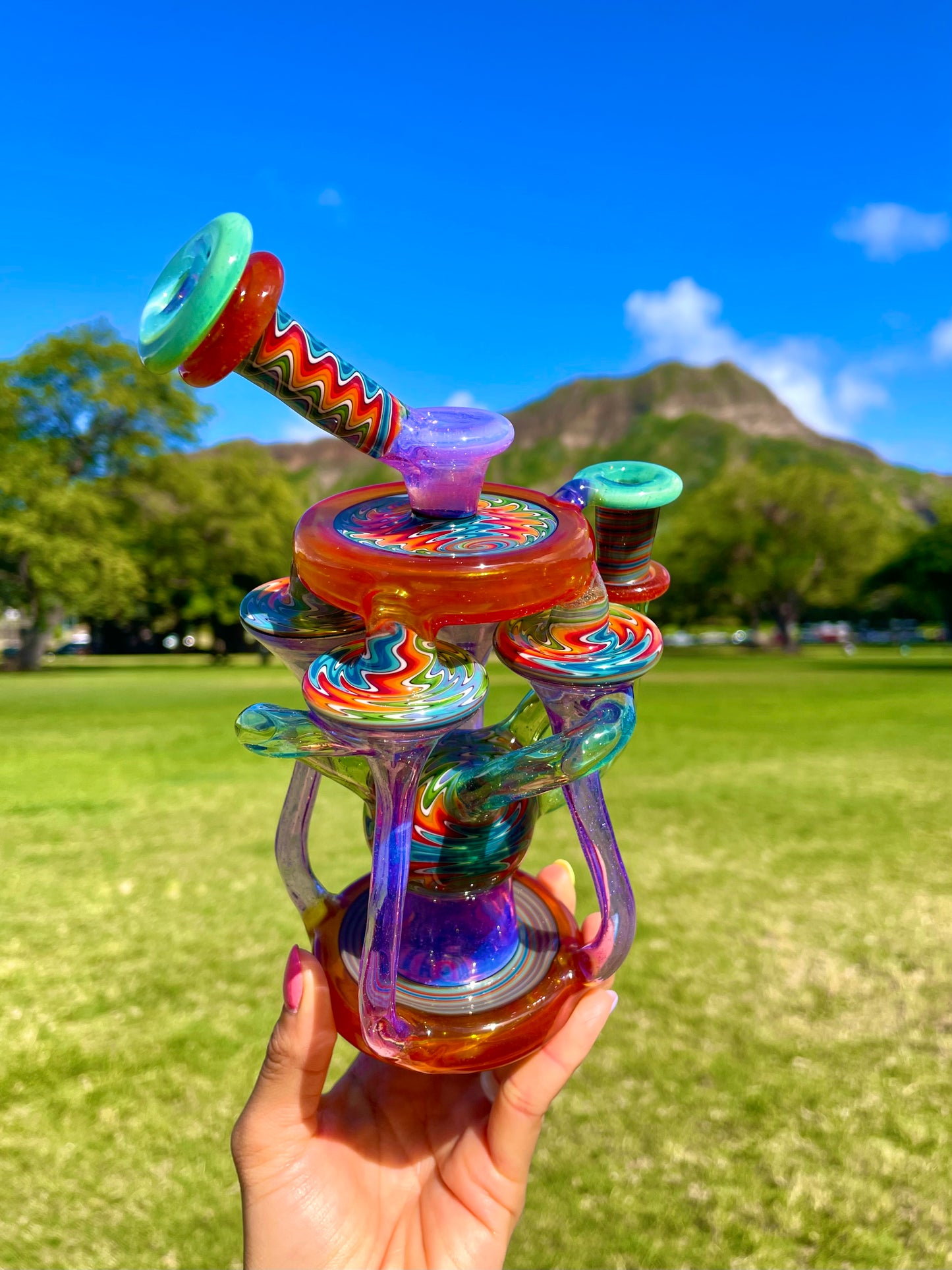 Rainbow Wigwag Quad Spinner