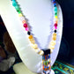 Rainbow Crystal and Glass Key Necklace