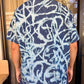 Denim Button Down Bleach Dyed Collared Shirt (XL)