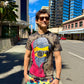 Embroidered Homies Hoodie Masked Bart Bleach Dye T-Shirt (Medium)