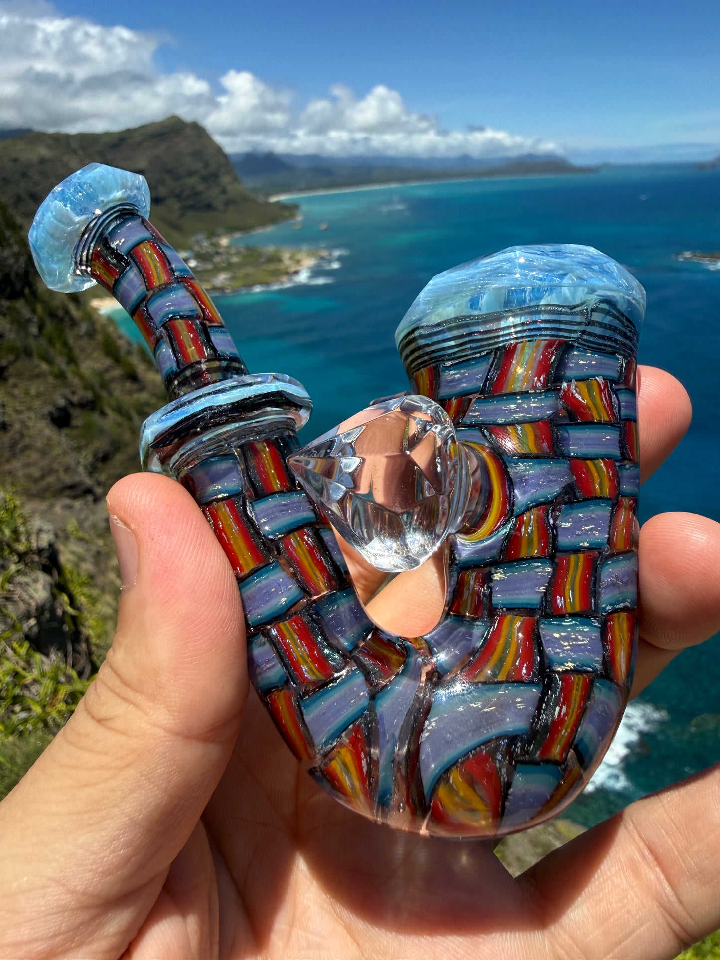 Faceted UV Fire and Ice Dichro Chip Stack Sherlock