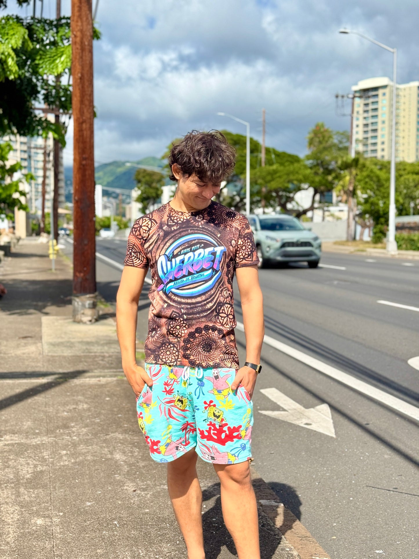 Sherbet Glass Bleach Dye T-Shirt (Small)