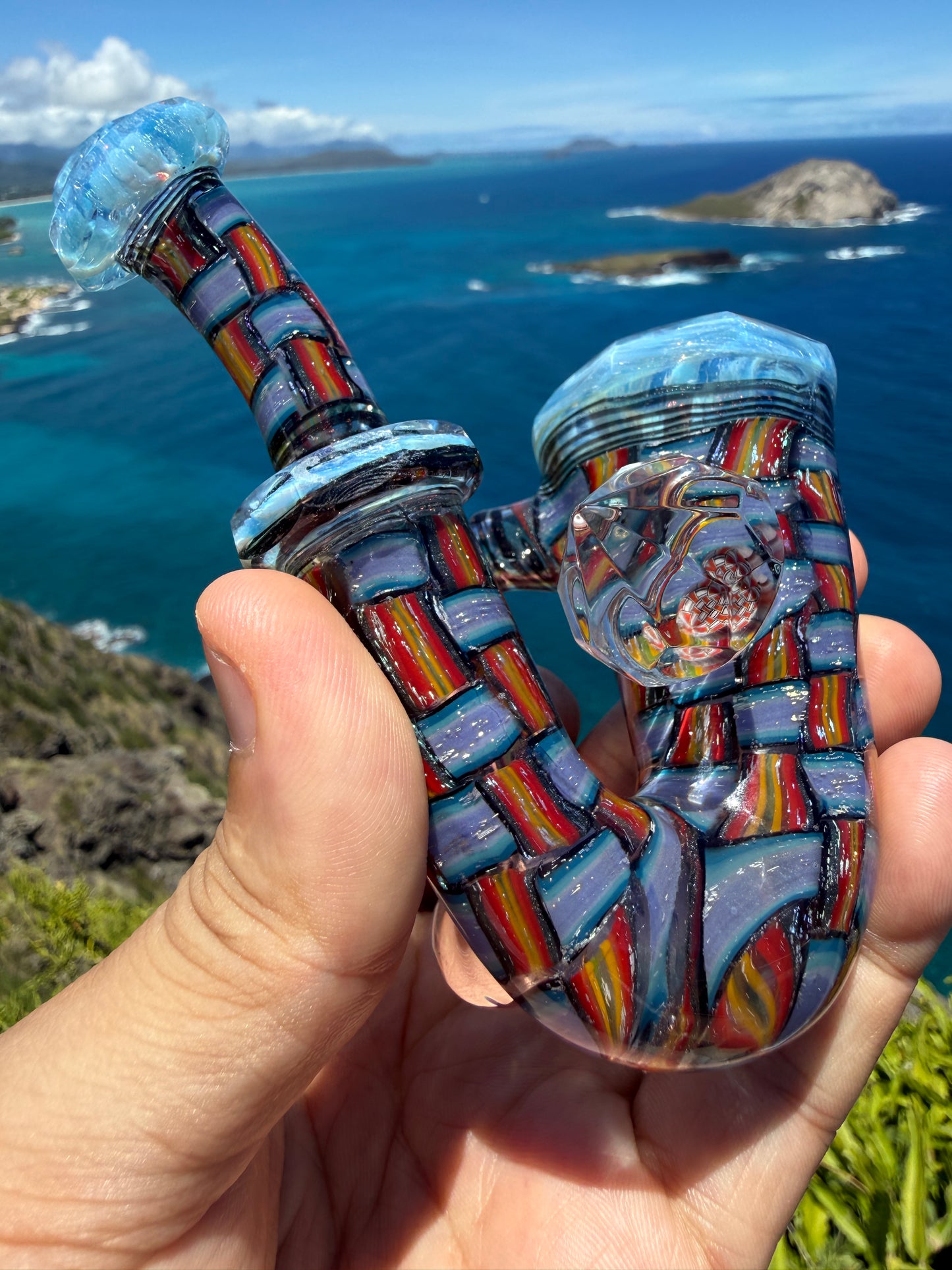 Faceted UV Fire and Ice Dichro Chip Stack Sherlock