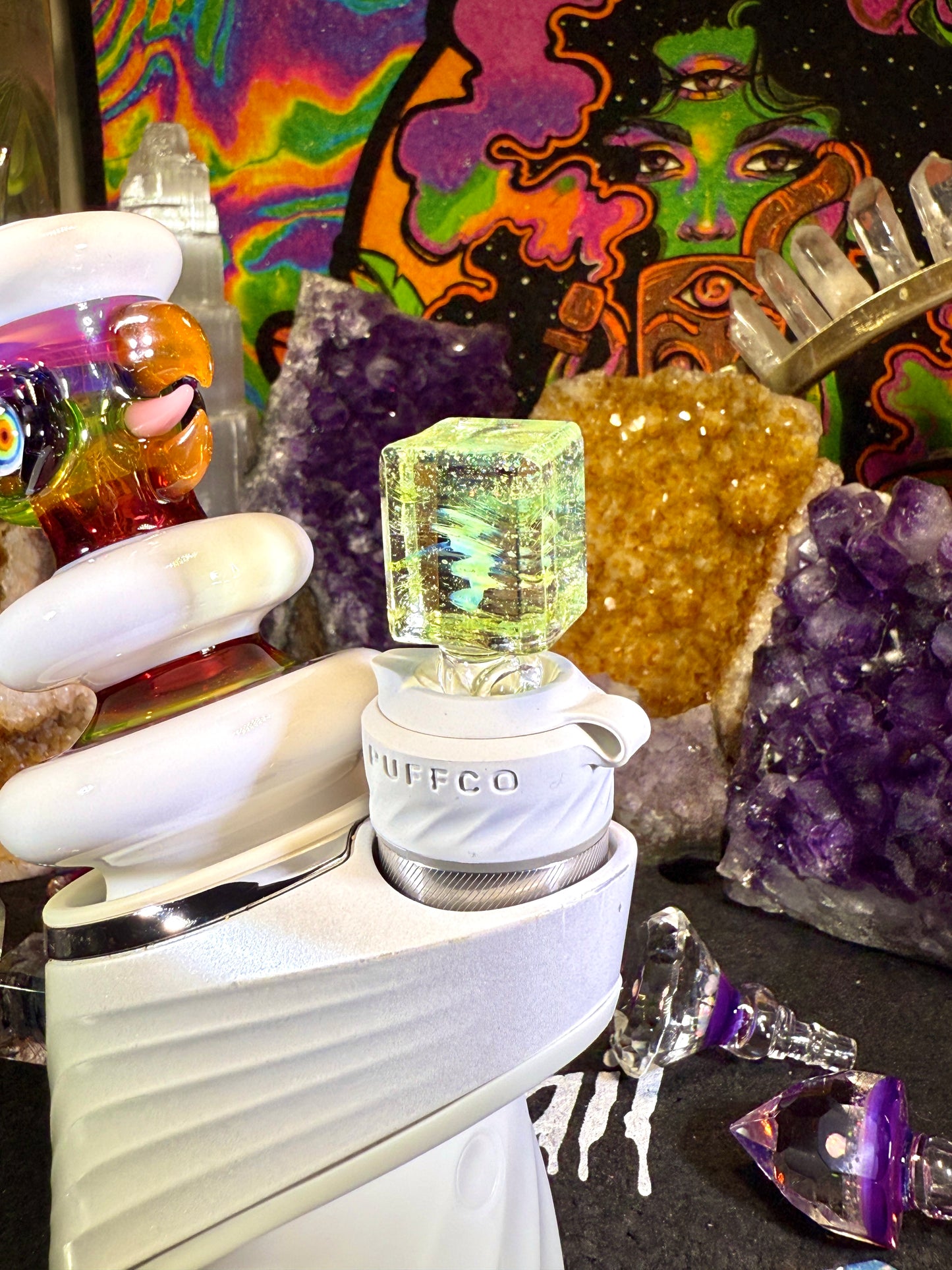 Crushed Opal Meta-Terrania and Slyme UV Cube Joystick