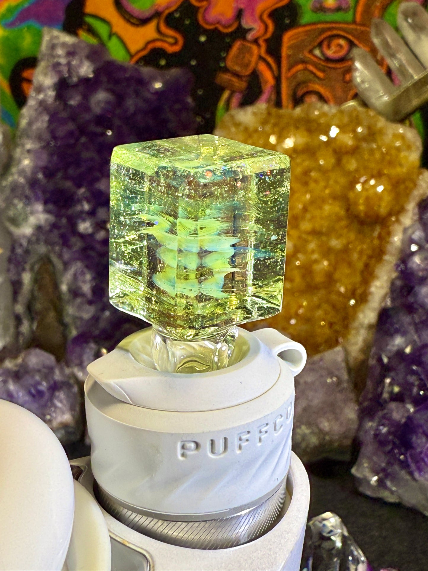 Crushed Opal Meta-Terrania and Slyme UV Cube Joystick