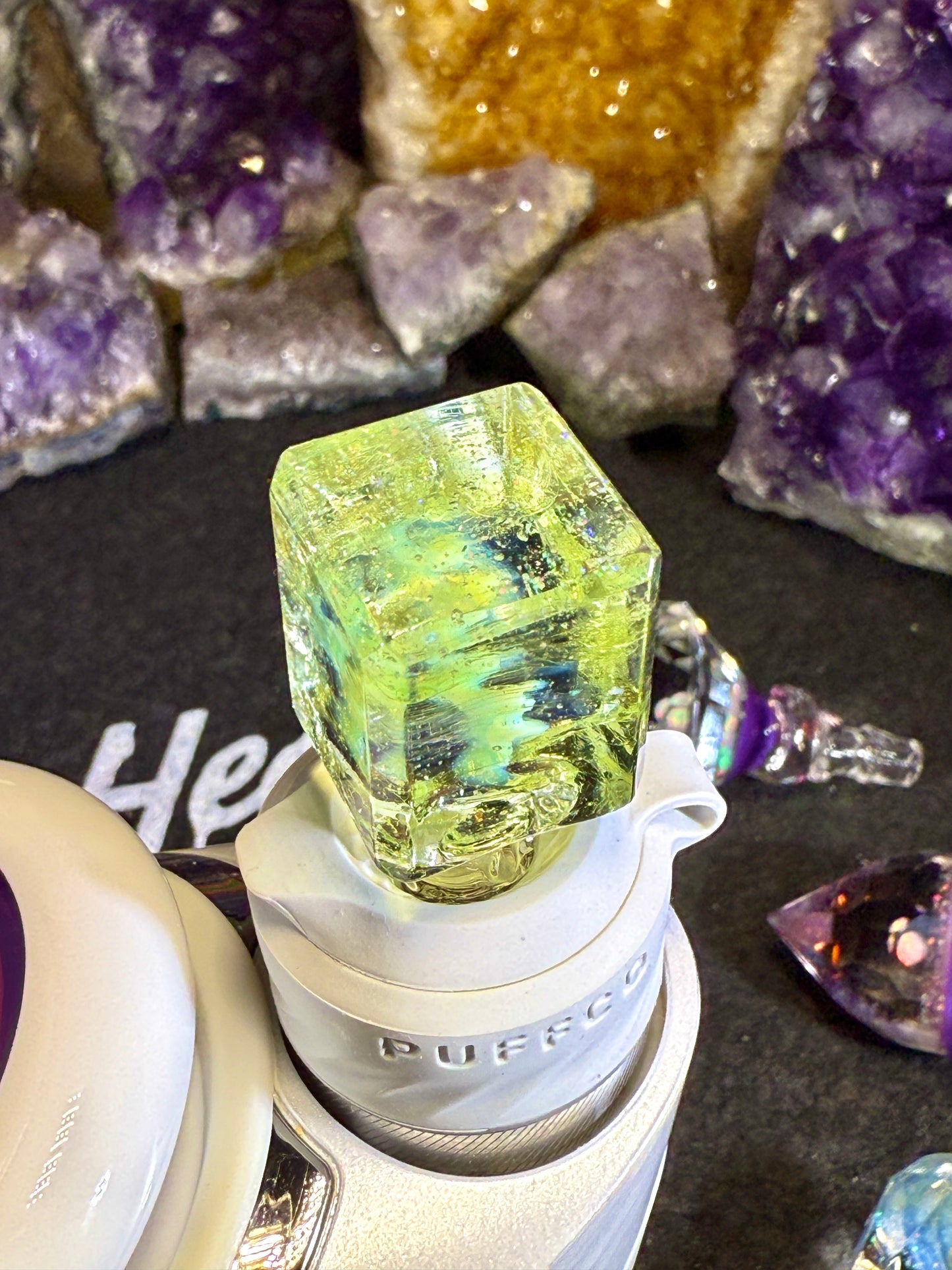 Crushed Opal Meta-Terrania and Slyme UV Cube Joystick