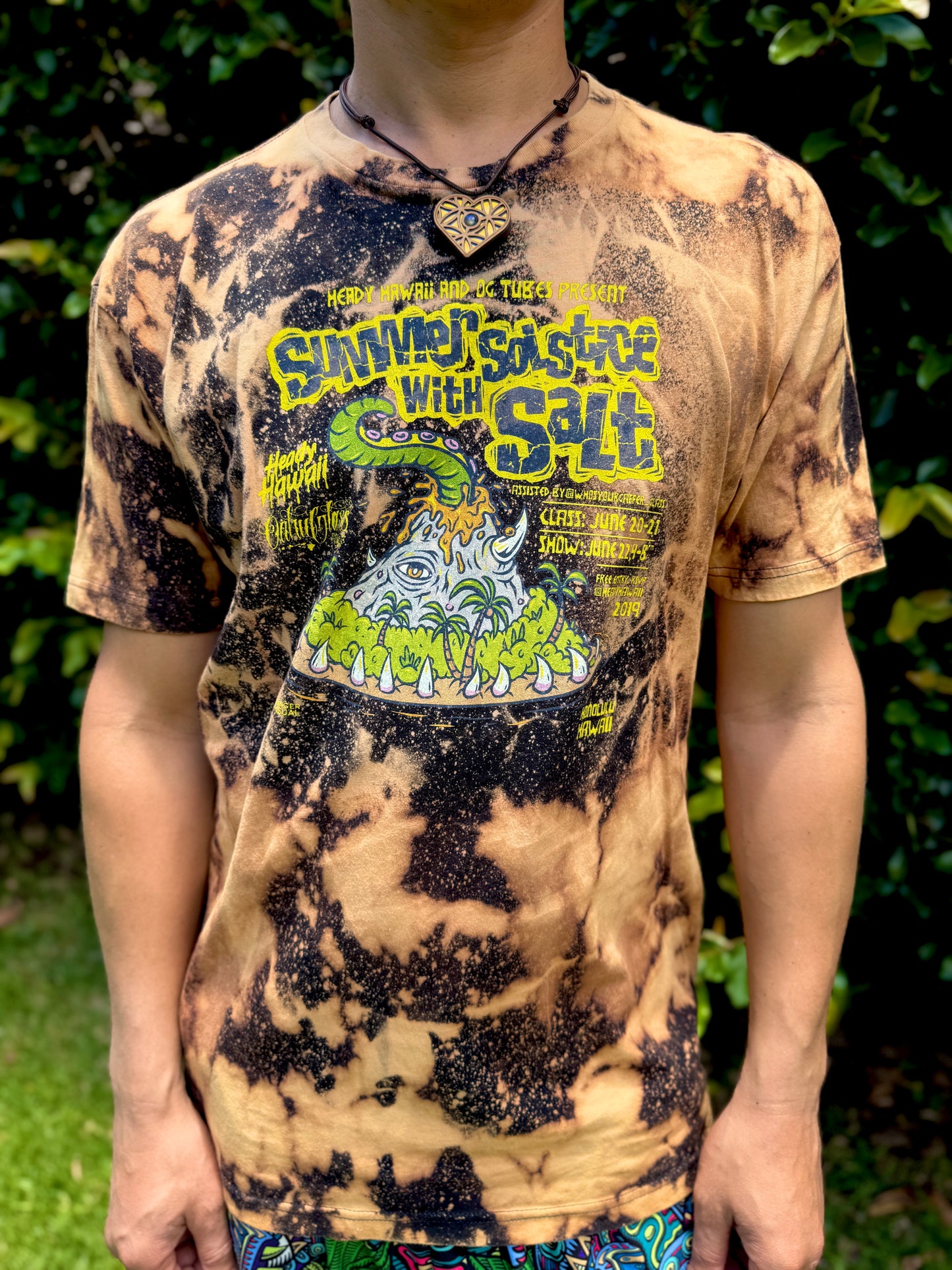 Summer Solstice with Salt Bleach Dye T-Shirt (Large)