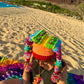 UV Rainbow Pom Pom Crochet Fools Cap