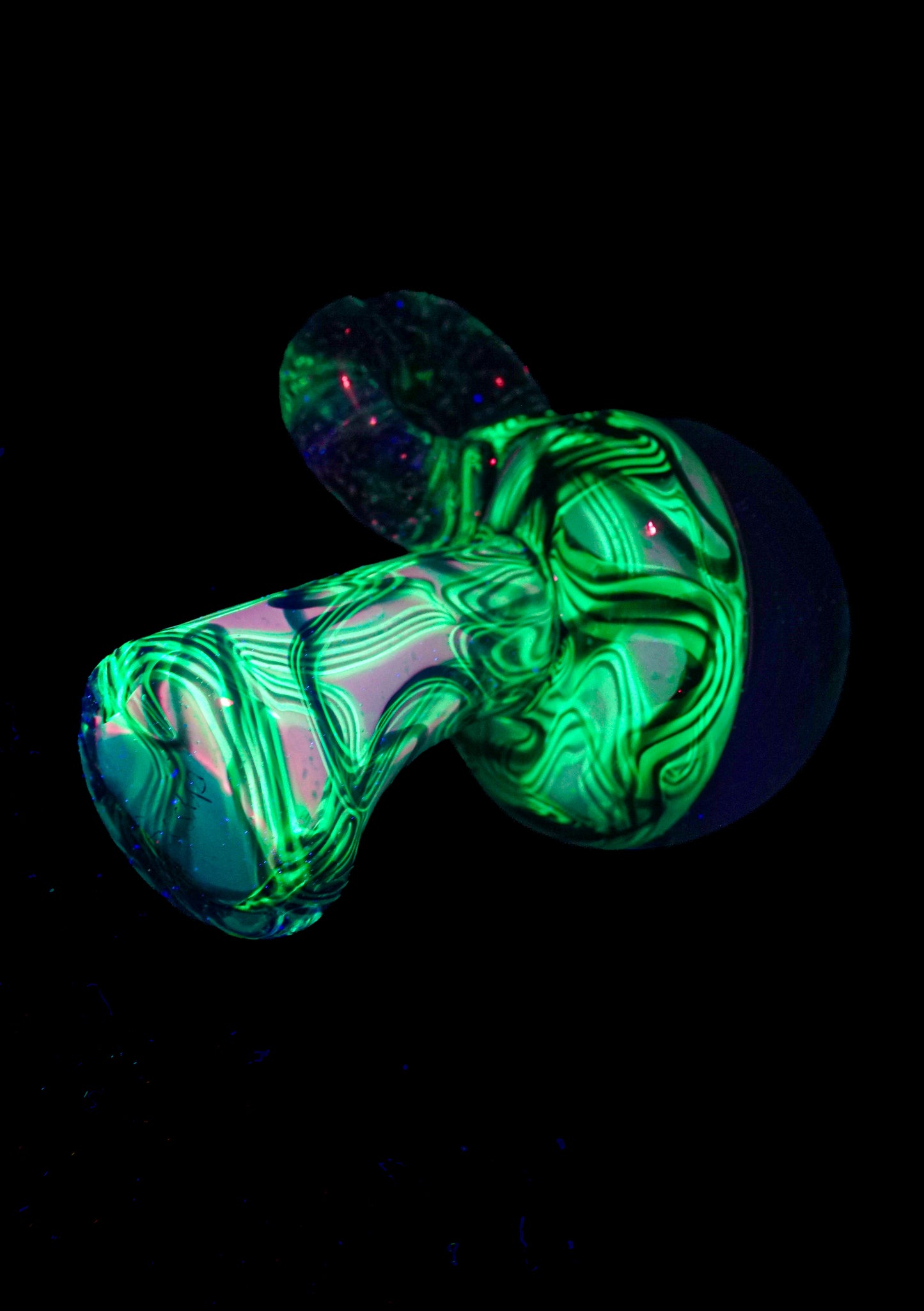 B/W & Rainbow Single Opal UV Scribble Mushroom Pendant