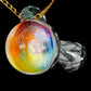 B/W & Rainbow Single Opal UV Scribble Mushroom Pendant