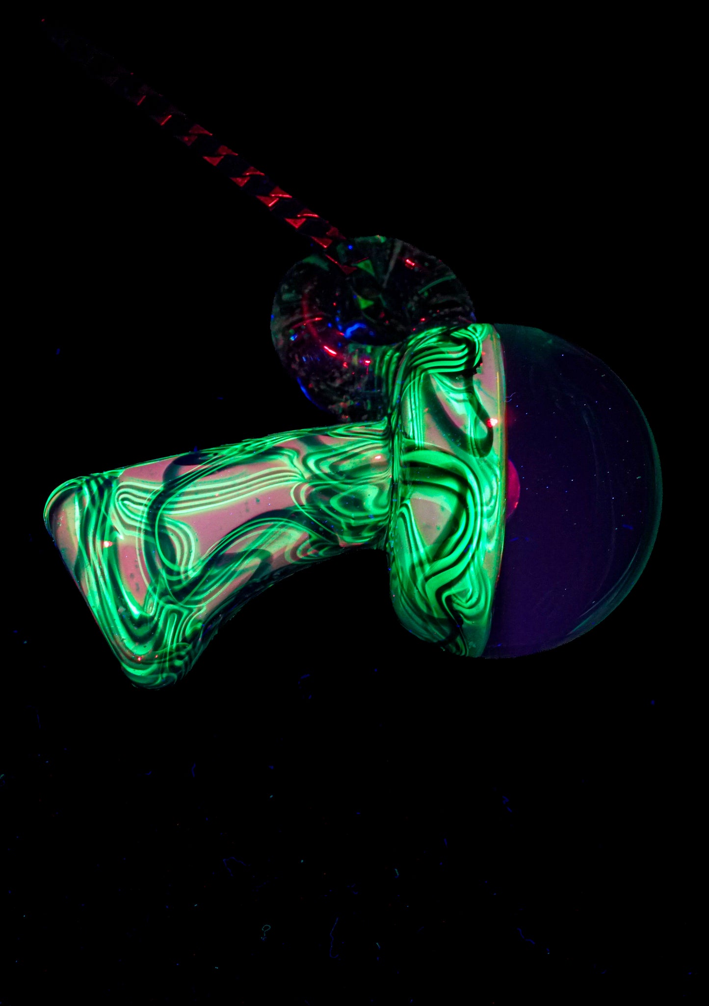 B/W & Rainbow Single Opal UV Scribble Mushroom Pendant